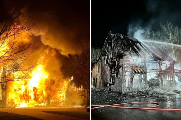 Firefighters Respond To Blaze That Engulfs CT Garage