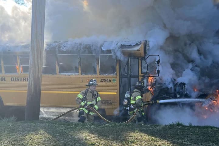 Bucks Co. School Bus Catches Fire With 36 Students Onboard: Police (PHOTOS)