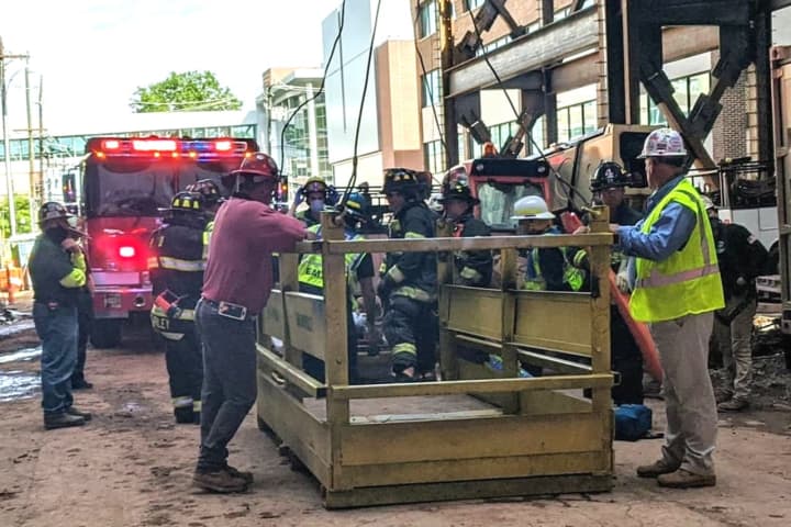 Worker Struck By Steel Beam Rescued From Fourth Floor Of HackensackUMC Construction Site