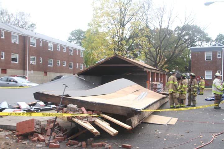 GARAGE COLLAPSE (PHOTOS): Two Injured, One Seriously In Elmwood Park