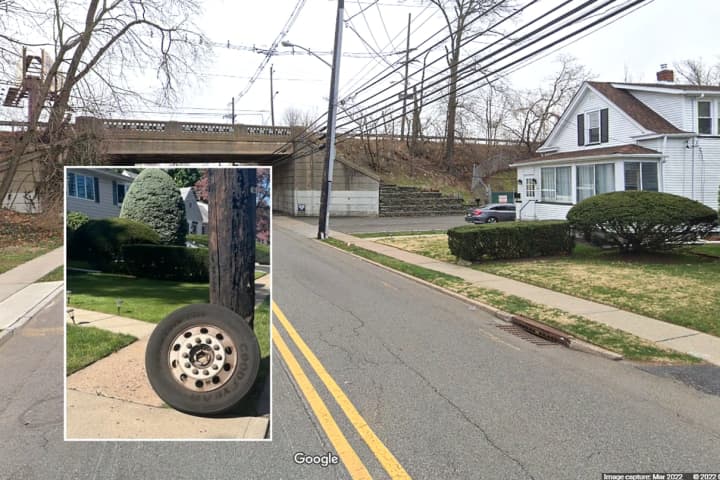Flying Tire Slams Into House Below Route 17 Bridge