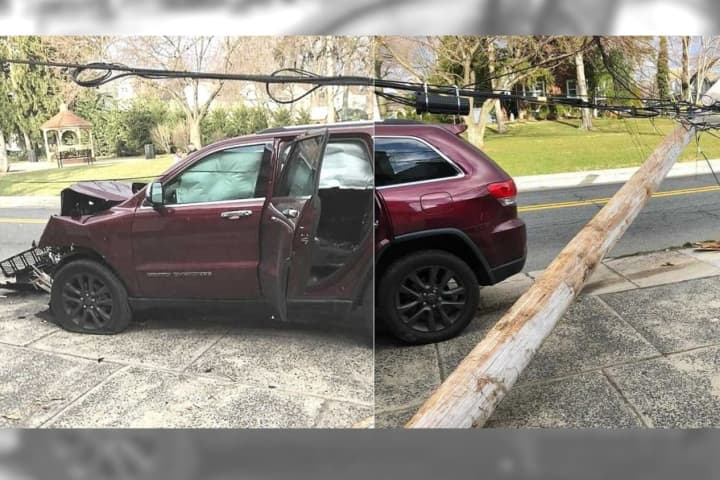 Police: Driver On Cell In Wrong-Way Crash That Wrecked SUVs, Toppled Pole In Hasbrouck Heights