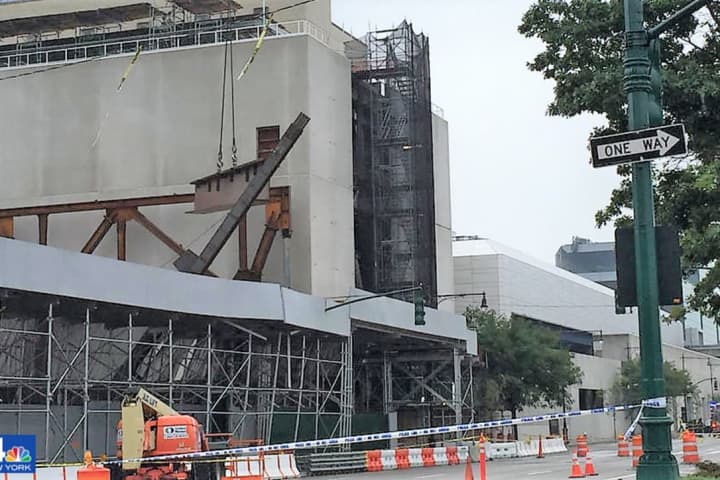Fallen Beams Across From Javits Center Fall Dangle Over West Side Highway