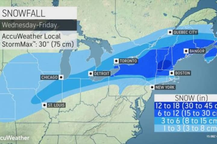 New Snowfall Projections Released For Major Storm Bringing Wintry Mix To Region