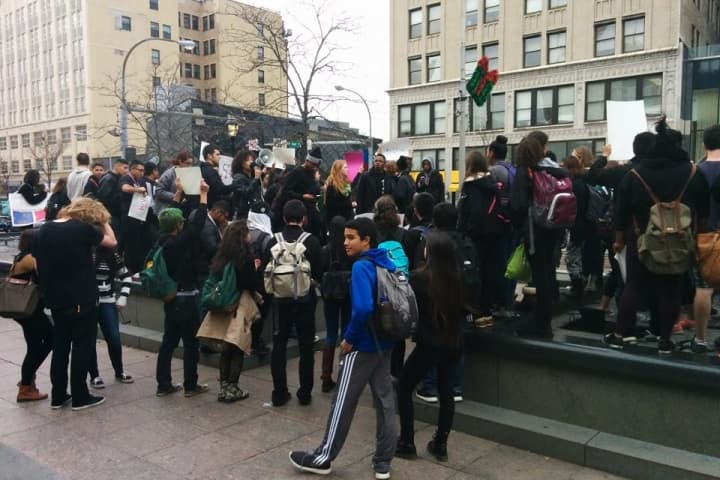 Mamaroneck Students Organize Protest At County Offices In White Plains