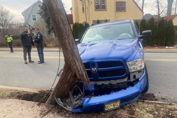 Powerful Force Meets Somewhat Movable Object: Ram Slams Into Glen Rock Utility Pole