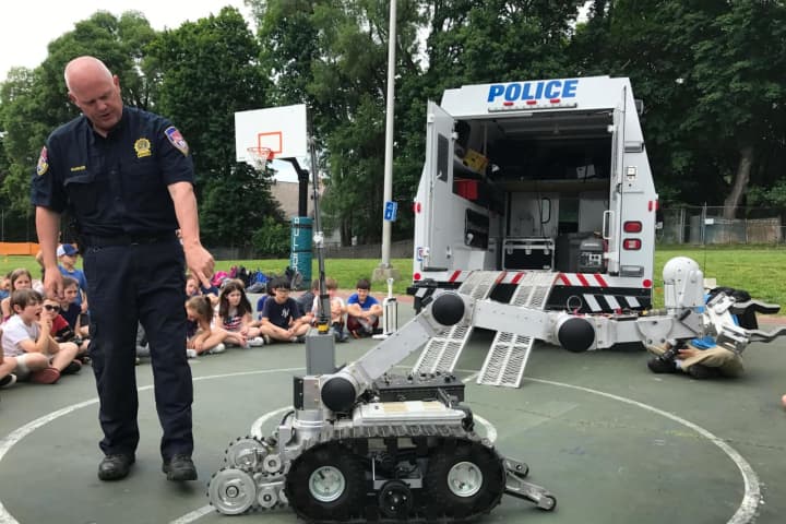 Irvington Fifth-Graders 'Amazed' By County Police Hazmat Robot