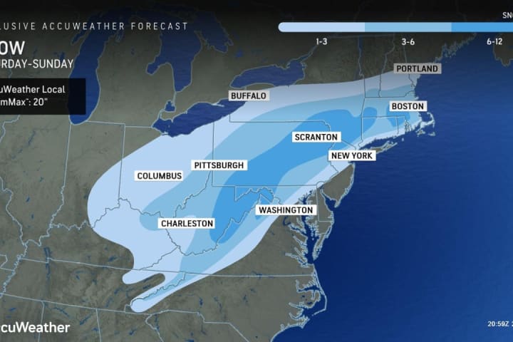 First Projected Snowfall Totals Released For Major Storm Headed To Northeast
