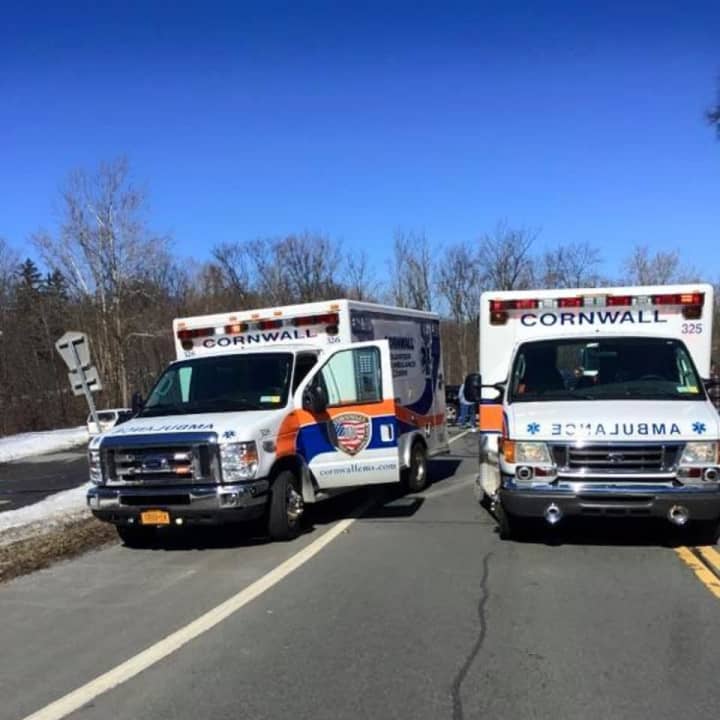 A Cornwall Ambulance was involved in a vehicle crash with another vehicle.