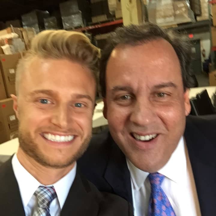 Booth Movers Vice President/Managing Partner Adam Padla grabbed a selfie with Christie.