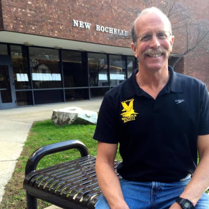 New Rochelle High School math teacher Steve Newman set a world record at the Shark Tank Short Course Meters Meet.