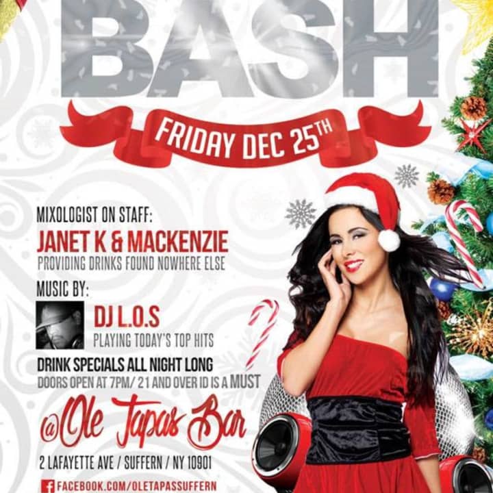 Ole Tapas Bar in Suffern is hosting its annual &quot;Xmas Bash&quot; with drinks and dancing on Friday, Dec. 25.