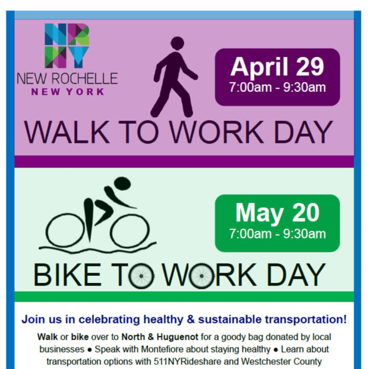 A flier for &quot;Walk To Work Day&quot; and &quot;Bike To Work Day.&quot;