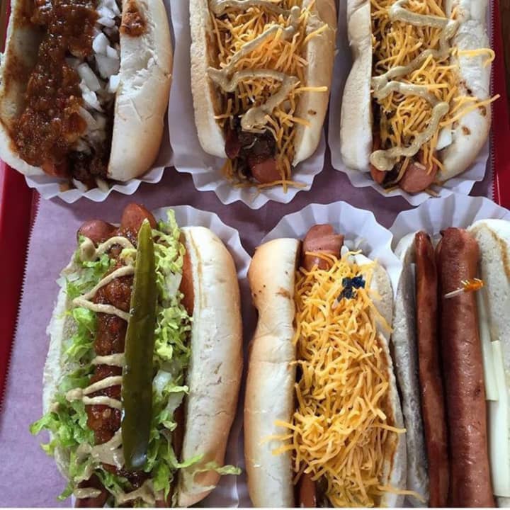 Hot dogs at Super Duper Weenie in Fairfield.