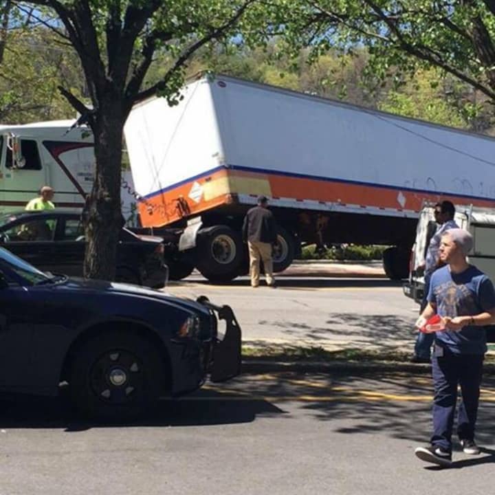 Residents are advised to avoid downtown Pleasantville following fallen wires and a down truck