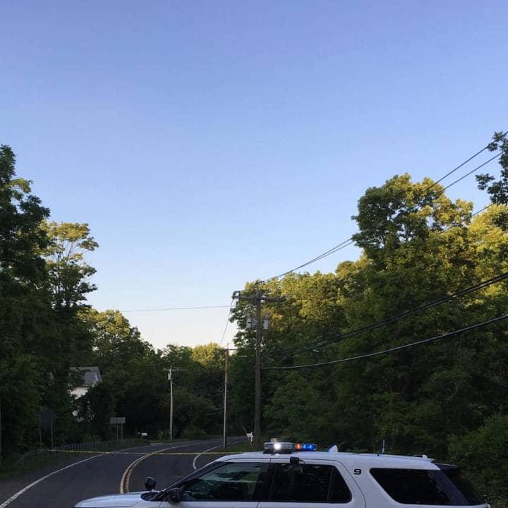 Route 133/Obtuse Hill Road is closed in Brookfield on Monday evening after a crash.
