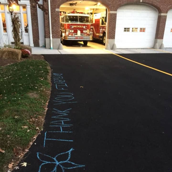 The driveway of the Nichols Fire Department&#x27;s firehouse was the scene of a Random Act of Kindness early Tuesday.