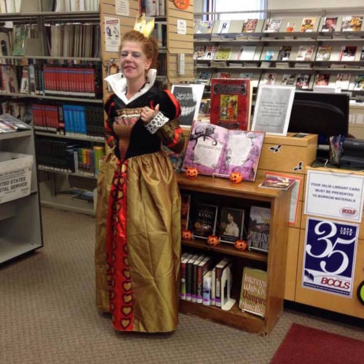 The Red Queen from &quot;Alice in Wonderland&quot; visits the William E. Dermody Public Library in Carlstadt. 