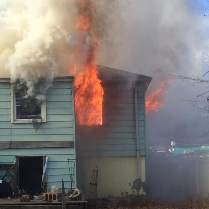 Central Nyack firefighters battled a blaze at 5 Waldron Ave. in West Nyack on Thursday.