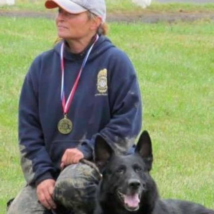 Newtown K9 Officer Saint Michael, shown with his handler Officer Felicia Figol, passed away Sunday. He was recently diagnosed with a rare form of cancer.