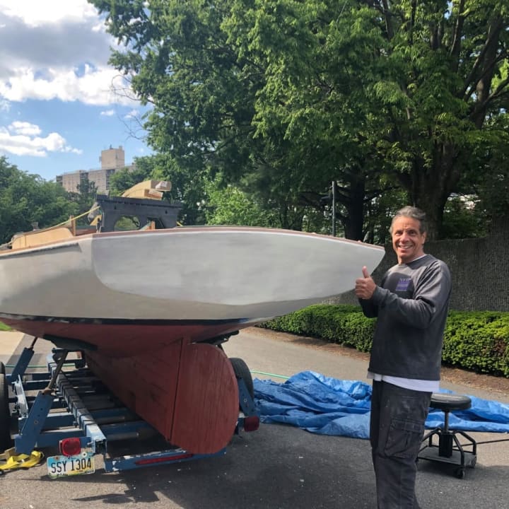 New York Gov. Andrew Cuomo was grilled after posting this photo with the caption: &quot;First coat of primer...the end is in sight. Still no sign of the daughter...&quot;