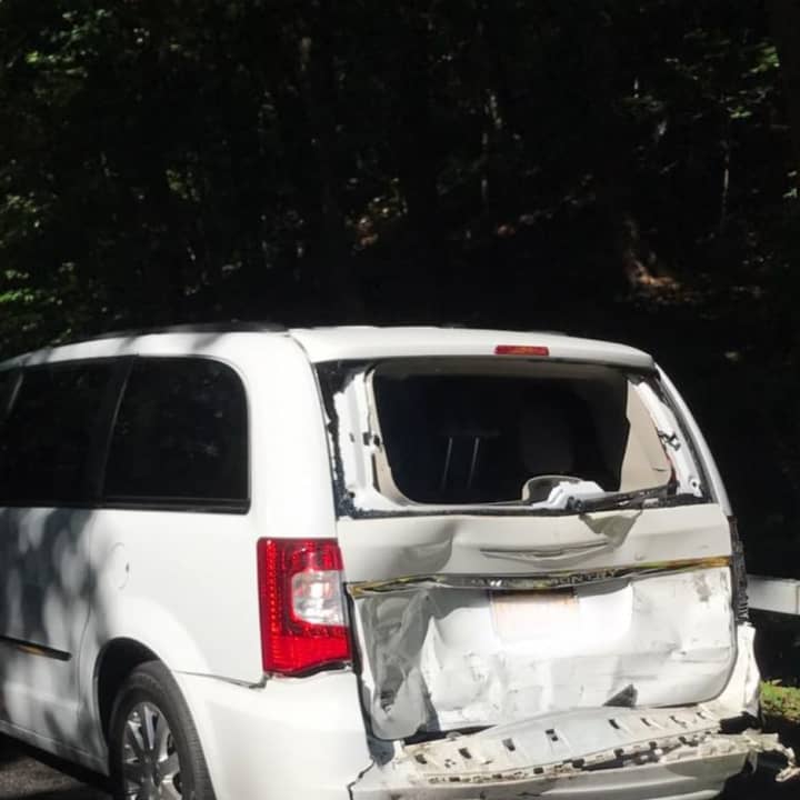 One woman was injured in a crash on Route 129 near the Croton Dam.