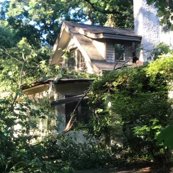 Croton-on-Hudson firefighters responded when a tree fell on a home on Saturday.