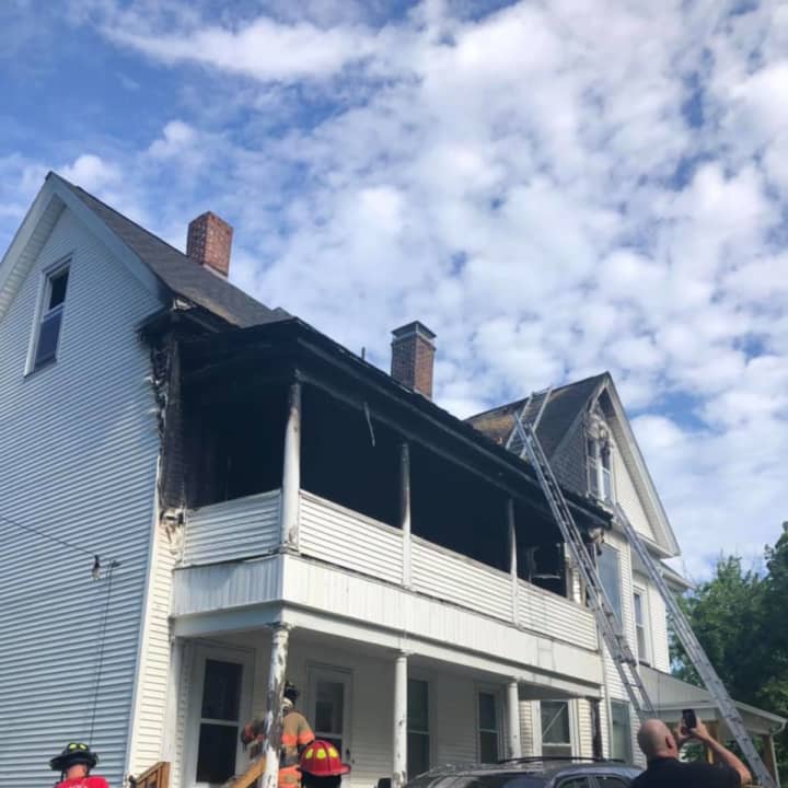 Four adults were displaced after a fire broke out in Holyoke.