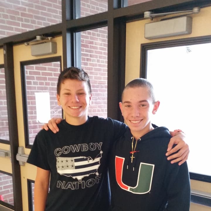 Eighth graders Alex Newell and Anthony Panissidi