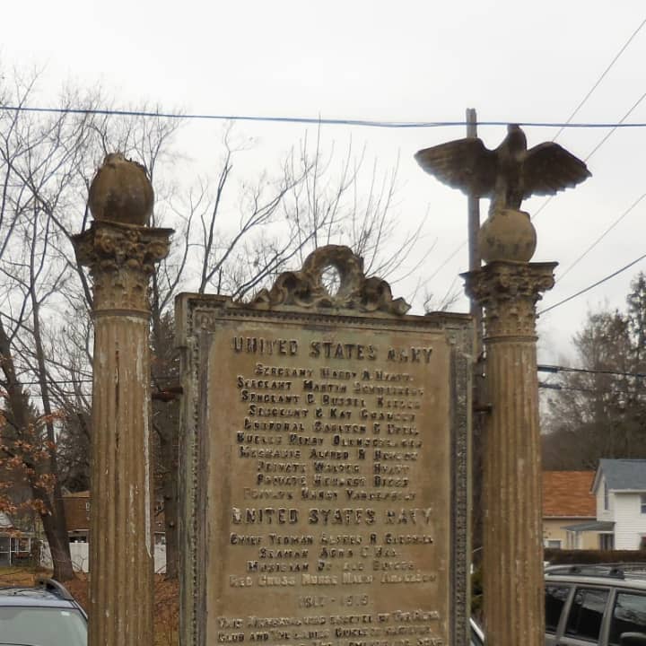 The World War I monument at the Campwoods property on Narragansett Avenue in Ossining is in need of restoration.