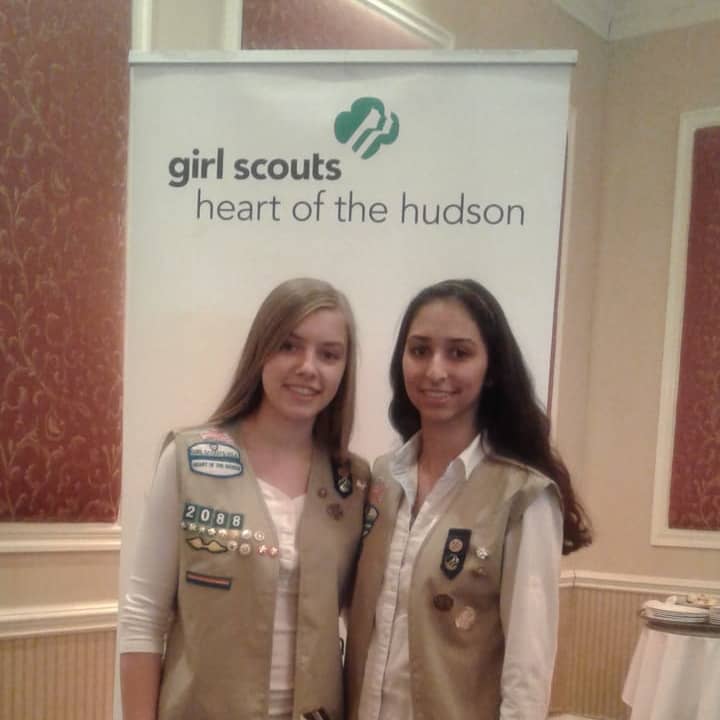 Kiersten Hughes (L) and Amy Rios of Somers earned their Gold Awards - the Girl Scouts&#x27; highest honor.