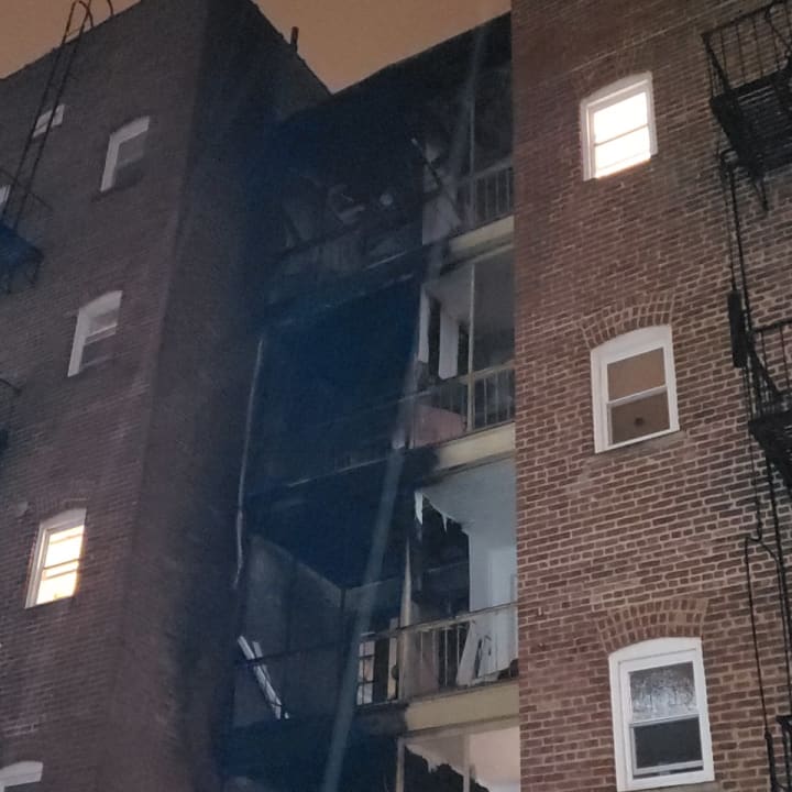 The Montclair Fire Department responded to a two-alarm blaze at an apartment building overnight Sunday