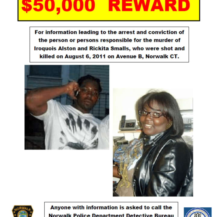 A $50,000 reward is being offered for information into the Saturday, Aug. 6, 2011, murders of Rickita Smalls and Iroquois Alston.
