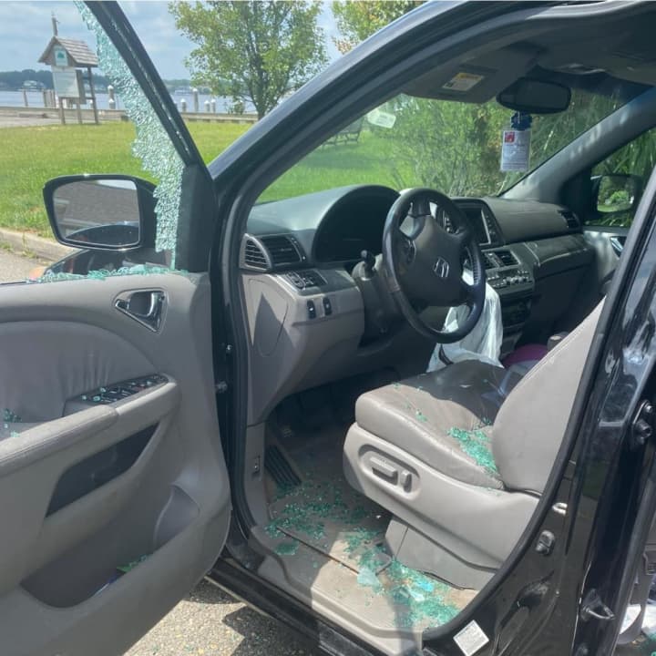 A fast-acting Jersey Shore police officer smashed a window of a car to rescue a child accidentally locked inside by his mother, and then offered to cover the costs of a replacement window.