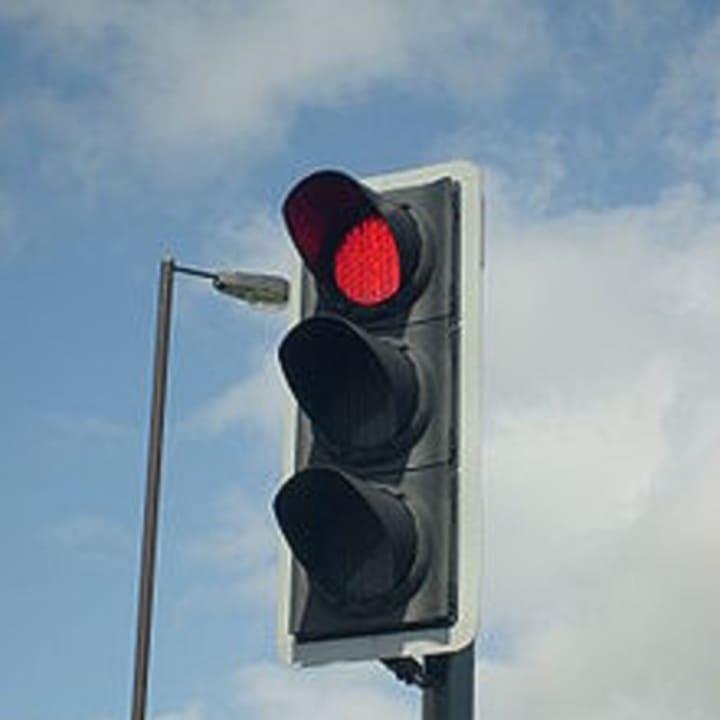 A traffic light is down in Orangetown.