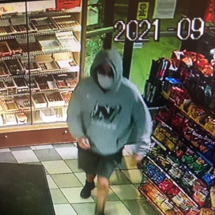 A wanted man was caught on camera after robbing a store in Massachusetts.