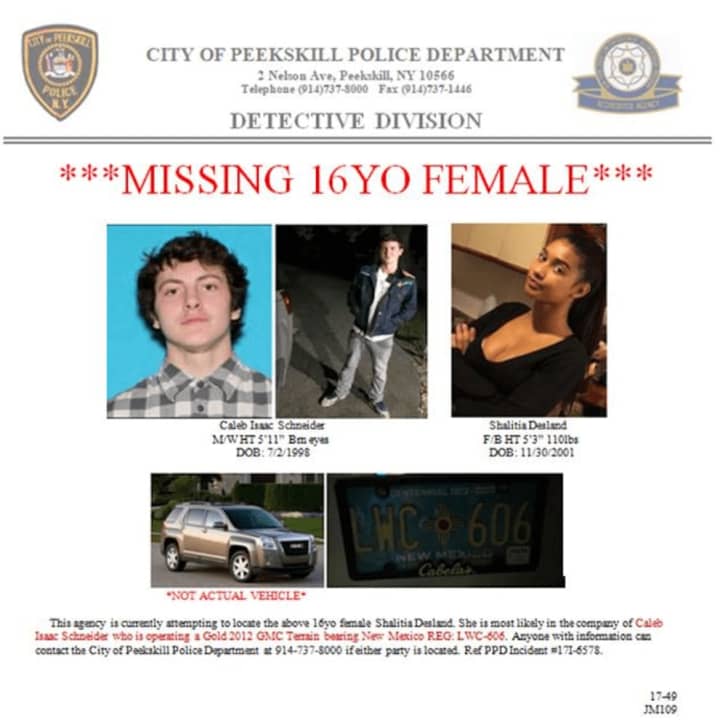 Information on the missing 16-year-old girl, the man who is believed to be accompanying her and the SUV they are believed to be in.