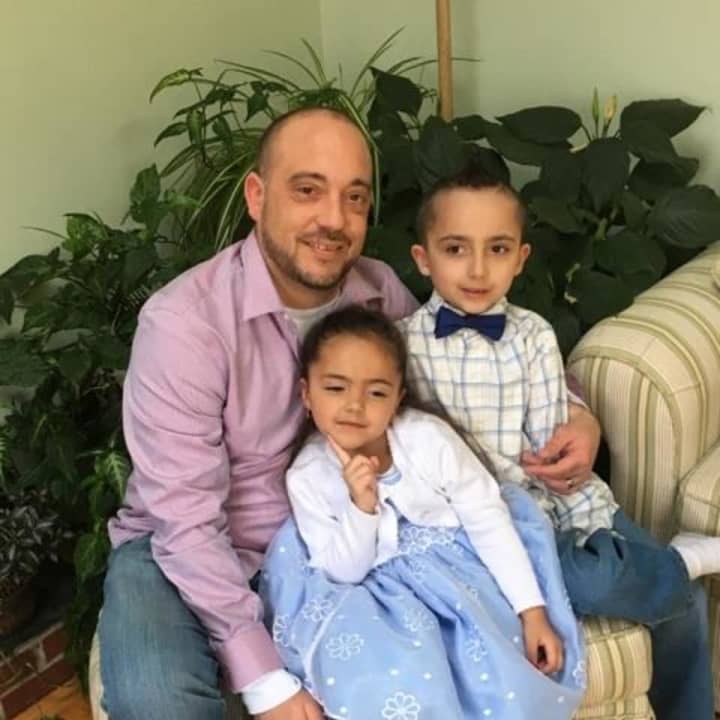 Patrick Pantalone and his two children, Alessandro, 9, and Gabriella, 5. The Stratford native is looking for a kidney donor.