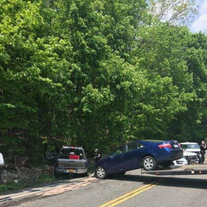 Route 202 was temporarily shut down in Montebello as Ramapo police investigated a crash that left some with minor injuries.