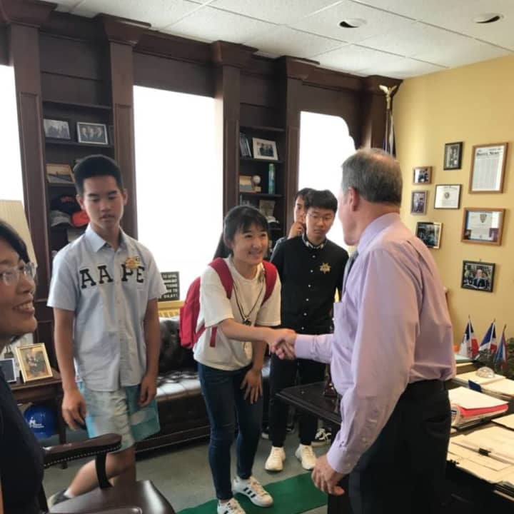 Students from China recently visited Rockland County Executive Ed Day and several prominent locations in the area.