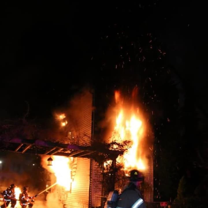Flames engulfed the home.