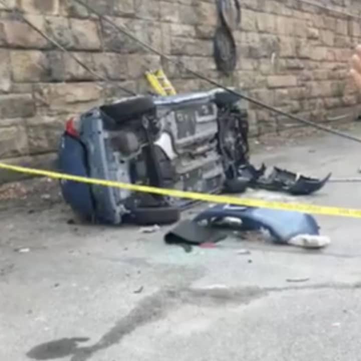 A New Rochelle man was killed when his vehicle fell over an embankment.