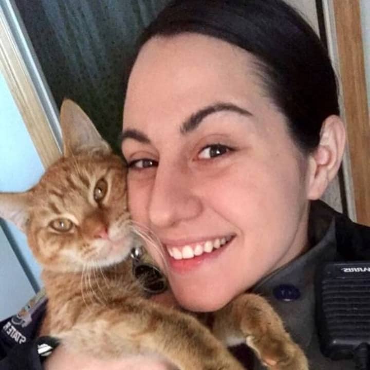 Trooper Reichart, who adopted one of the emaciated cats found at the Hudson Valley residence