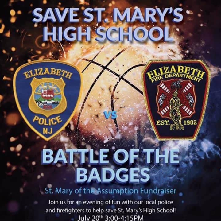 Elizabeth&#x27;s finest and bravest are meeting up for a charity basketball game to help raise money for St. Mary School, which is slated to close.