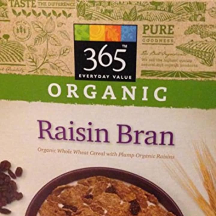 Whole Foods is voluntarily recalling its 365 Everyday Value Organic Raisin Bran because it may pose an allergy threat.  The cereal may contain peanuts, which are not listed in the ingredients.