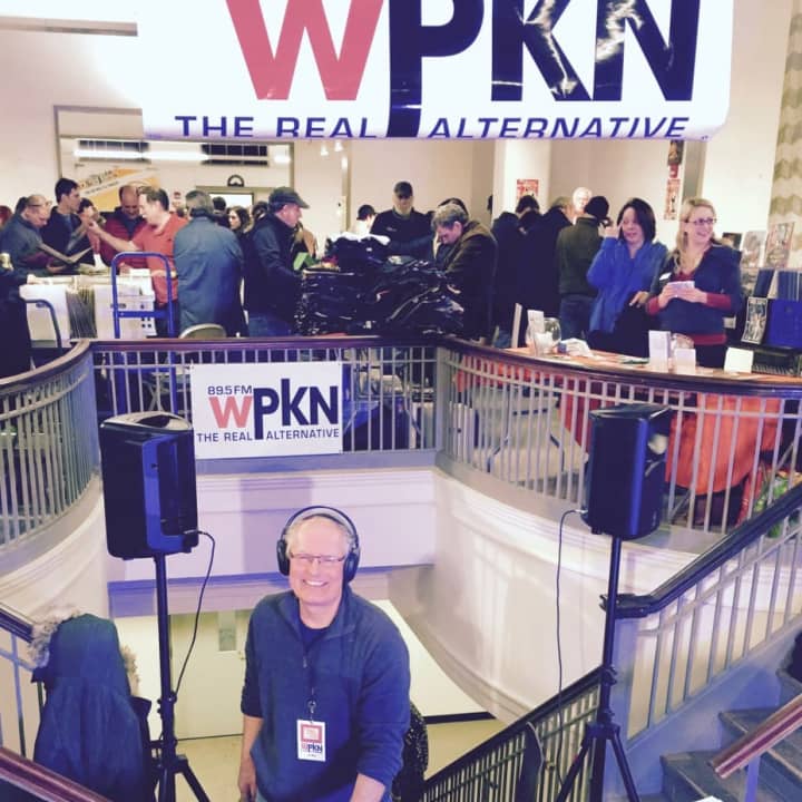 Al Bell, host of a weekly blues show on WPKN, spins some tunes at the last Music Mash.