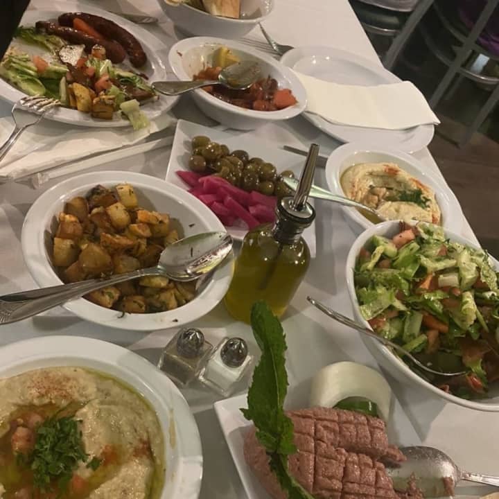 Appetizers served at Beit Zaytoon