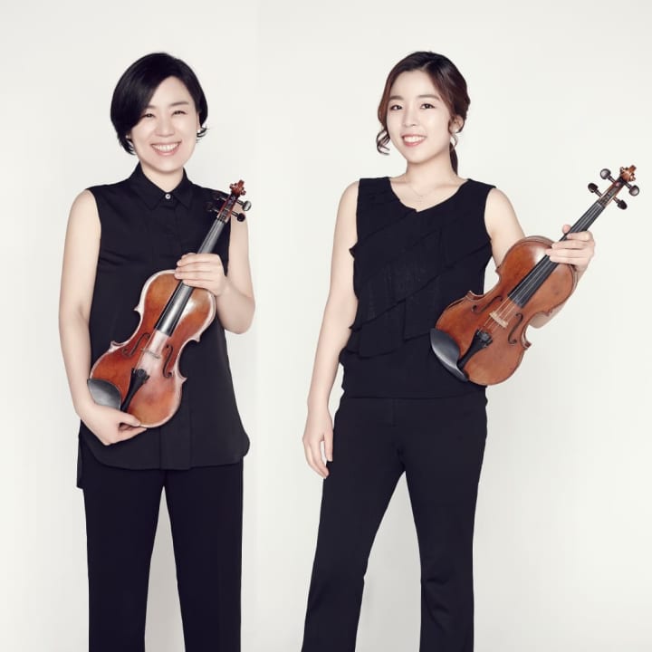 Yeon Kyung Joo (violin), right, and Yeonju Joo (viola), left, will perform with the Bergen Symphony Orchestra at the concert of works by Wagner, Bruch, and Tchaikovsky on at 7:30 p.m., Sept. 17, at Fort Lee High School Auditorium.