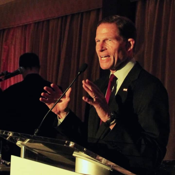 U.S. Senator Richard Blumenthal (D-Conn.) attended the 15th Annual Rays of Hope Gala and presented Patricia Phillips with a certificate of recognition by the Senate, thanking Phillips for her service.