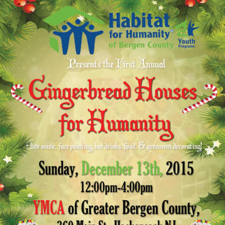 The Youth United group of Habitat for Humanity of Bergen County is hosting a gingerbread house event Dec. 13 in Hackensack.
